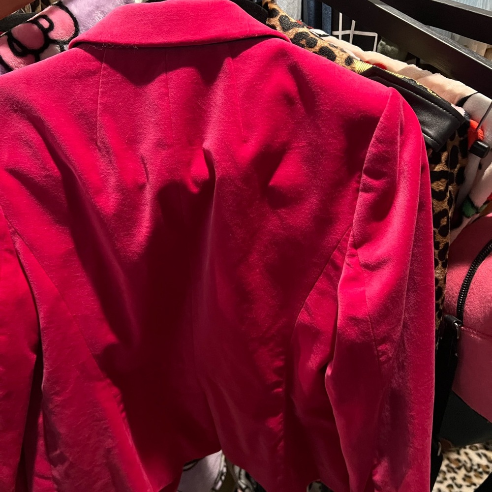 Hot pink Talbot velvet blazer